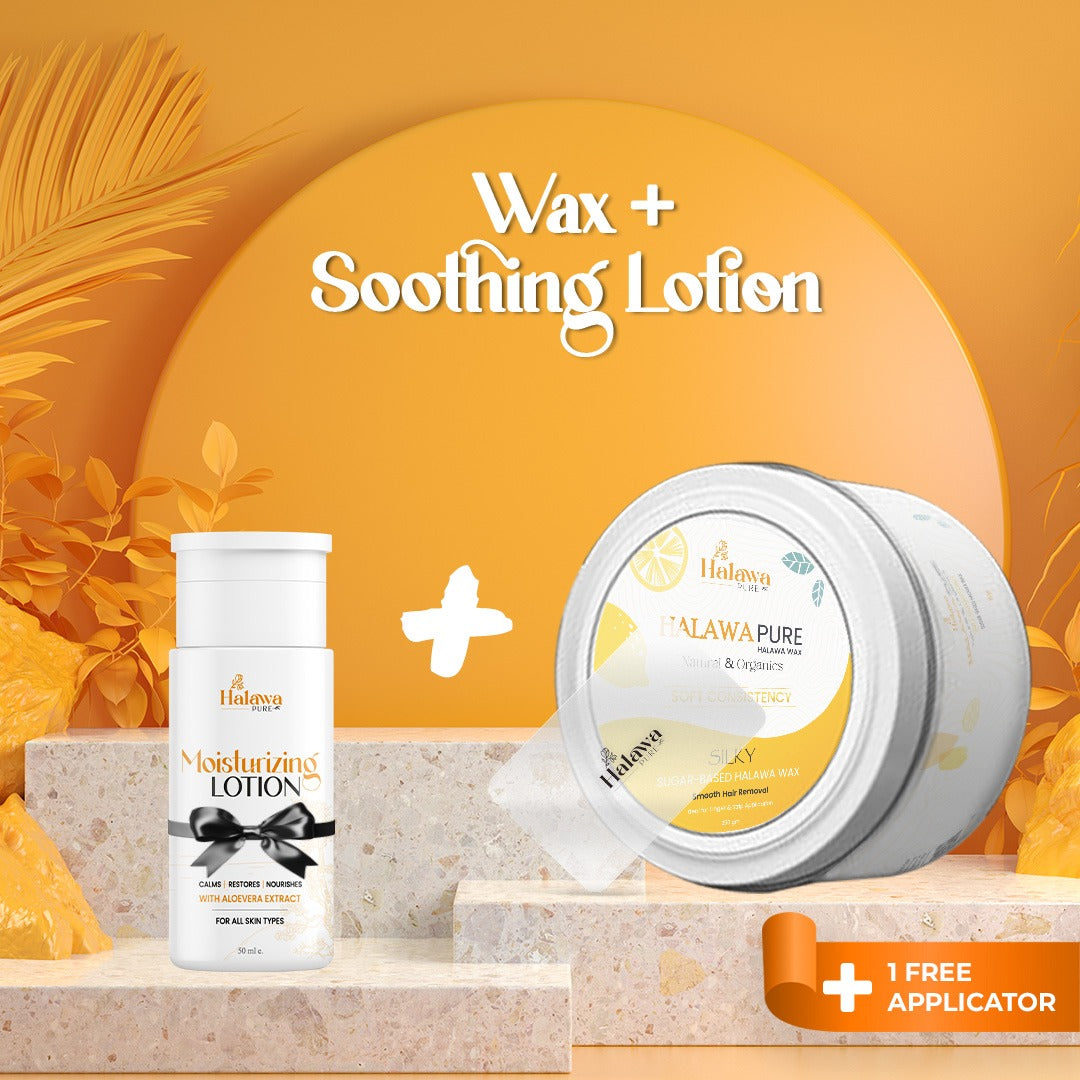 Halawa Pure Wax - 225g + Free Wax Applicator+ soothing Moisturizing lotion Bundle